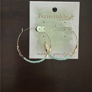 NWT Brand new, never worn Periwinkle by Barlow Gold and Green/Blue Hoop Earrings